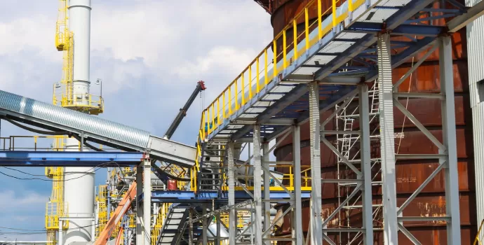 Repair of a corrosion-resistant structure at a chemical complex